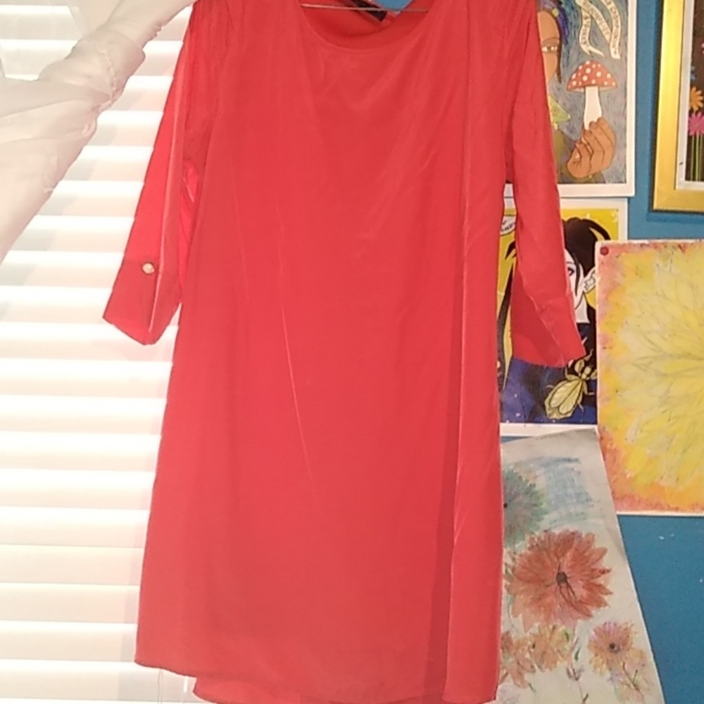 Red shirt dress